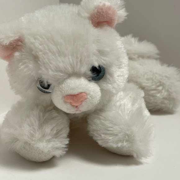 Aurora White Kitty Cat Plush Blue Eyes Stuffed Animal  7inch - Picture 2 of 8